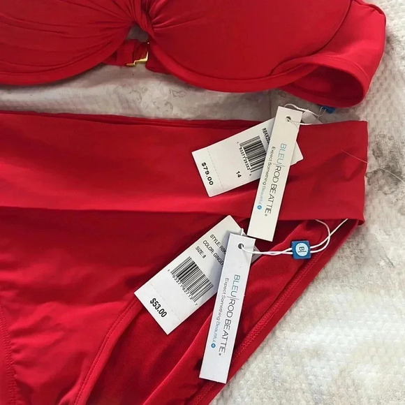 Bleu Rod Beattie Kore Scarlet Twisted
Underwire Top Size 14 Bottom Size 8 - Picture 6 of 7